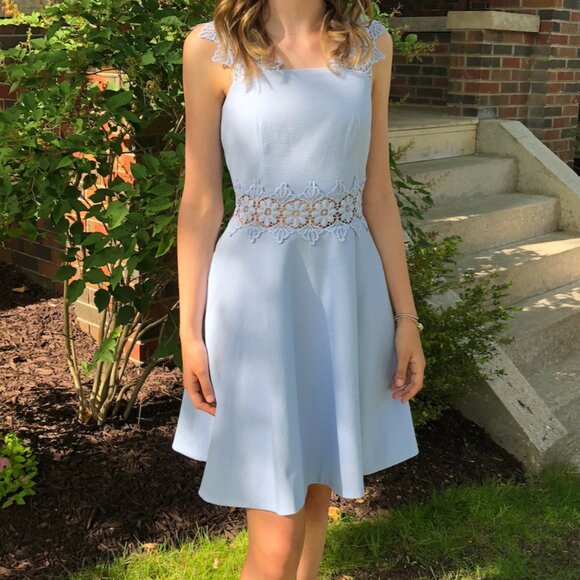 Ted Baker Monaa Periwinkle Lace Drop Waist Dress. - Picture 2 of 2